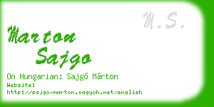 marton sajgo business card