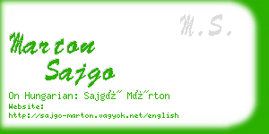 marton sajgo business card